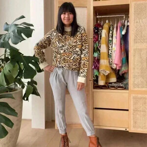 RACHEL COMEY TARGET ANIMAL PRINT WOOL SWEATER S